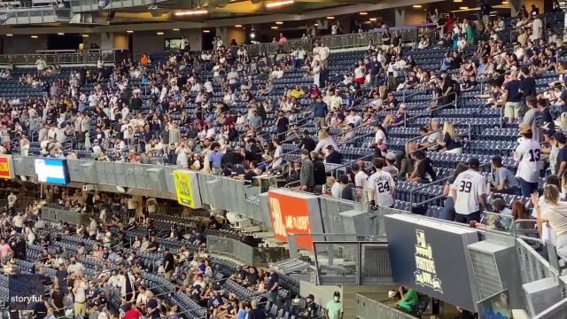 Yankee Fans Cheer As Men Waving Trump Won Banner Removed From Stadium