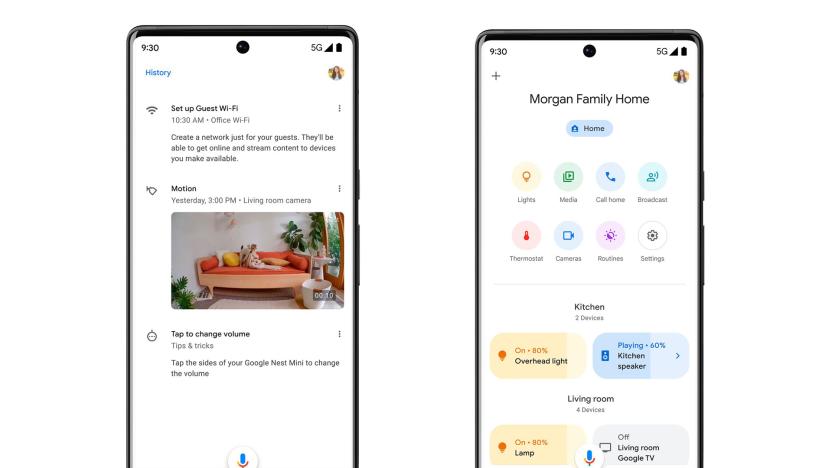 Google Home app control and event updates