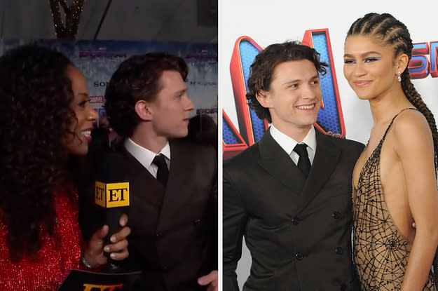 Tom Holland Had To Stop An Interview So He Could Watch Zendaya Walk The Red Carpet At The 