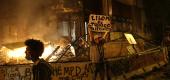 A fire outside a Minneapolis police station on May 28, 2020. (Getty Images) 