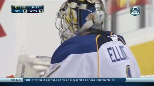 Brian Elliott flashes the glove on Ladd