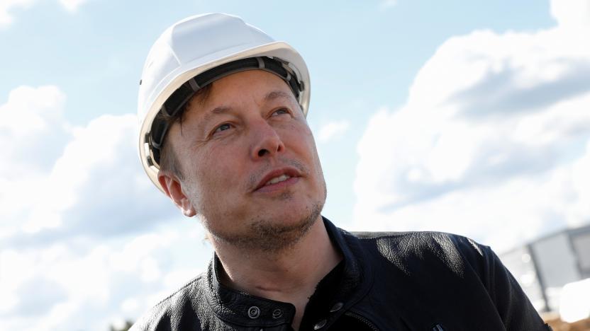 SpaceX founder and Tesla CEO Elon Musk looks on as he visits the construction site of Tesla's gigafactory in Gruenheide, near Berlin, Germany, May 17, 2021. REUTERS/Michele Tantussi