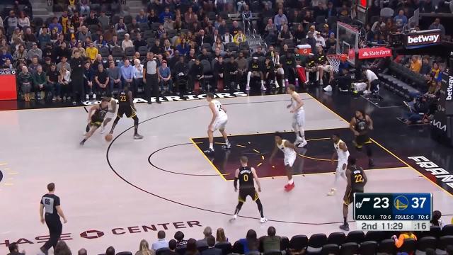 Walker Kessler with a block vs the Golden State Warriors