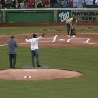 Wounded NCCU grad throws out first pitch at annual Congressional Baseball game