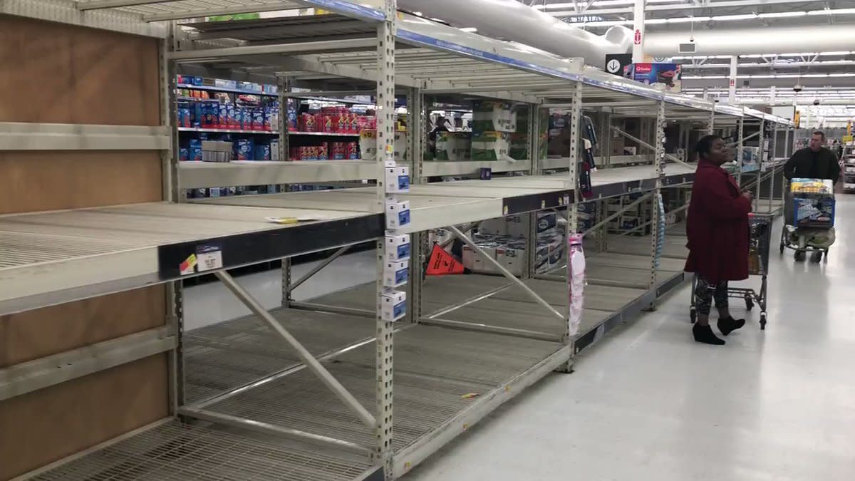 Shoppers Empty Shelves at Upstate New York Walmart Amid Growing