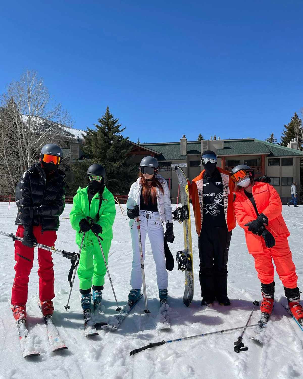Kourtney Kardashian spends time with Travis Barker and his kids in ski vacation photos