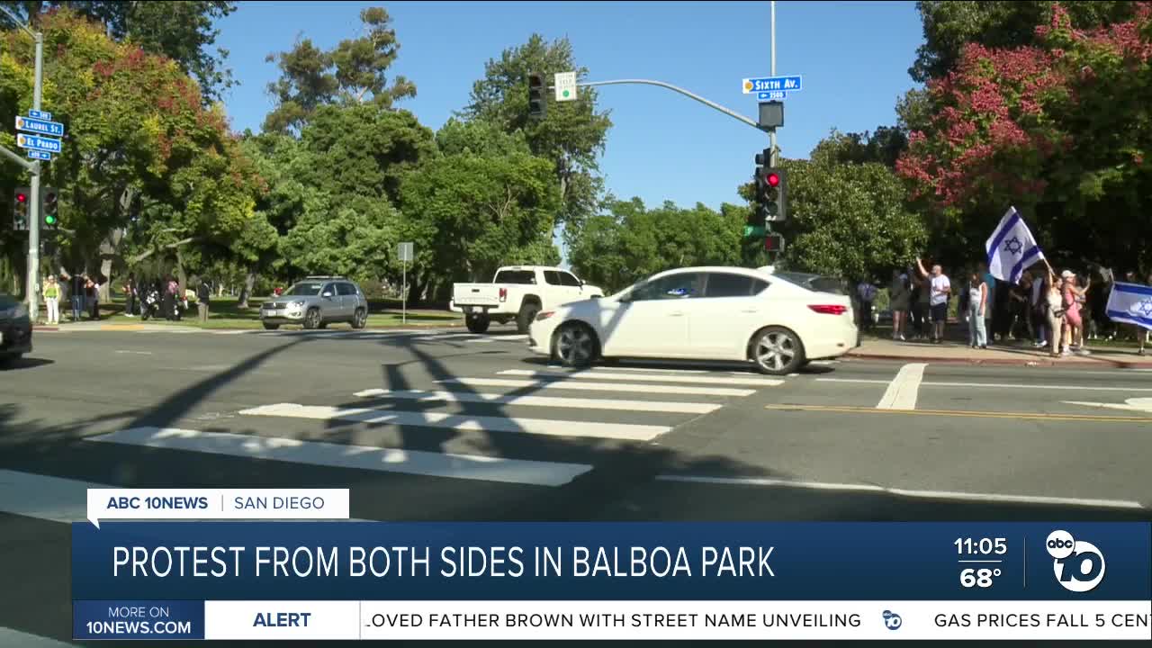 Protests from both sides held in Balboa Park