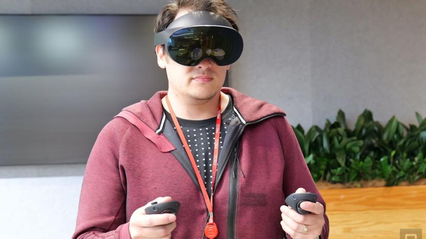 Wearing the Meta Quest Pro mixed reality headset