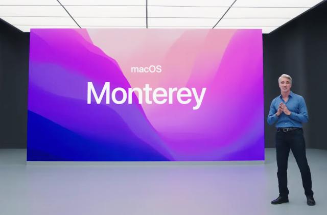 Apple's macOS Monterey presentation.