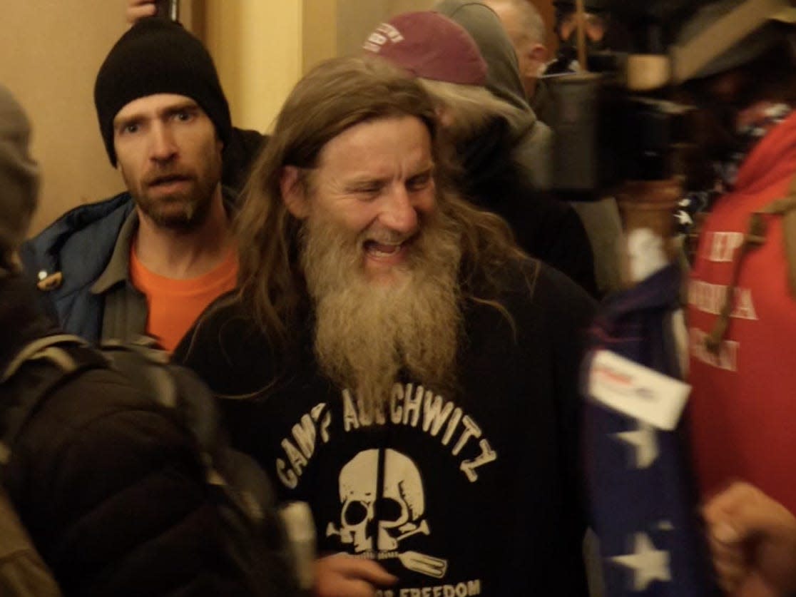 The DOJ offered a plea deal to an alleged Capitol rioter who wore a 'Camp Auschw..