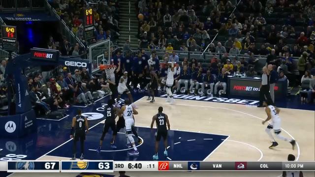 D'Angelo Russell with a 3-pointer vs the Indiana Pacers