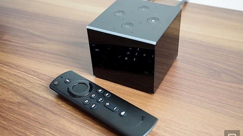 Amazon Fire TV Cube streaming device.