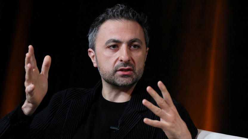 FILE PHOTO: Mustafa Suleyman CEO and co-founder of Inflection AI speaks during the Axios BFD event in New York City, U.S., October 12, 2023. REUTERS/Brendan McDermid/File Photo