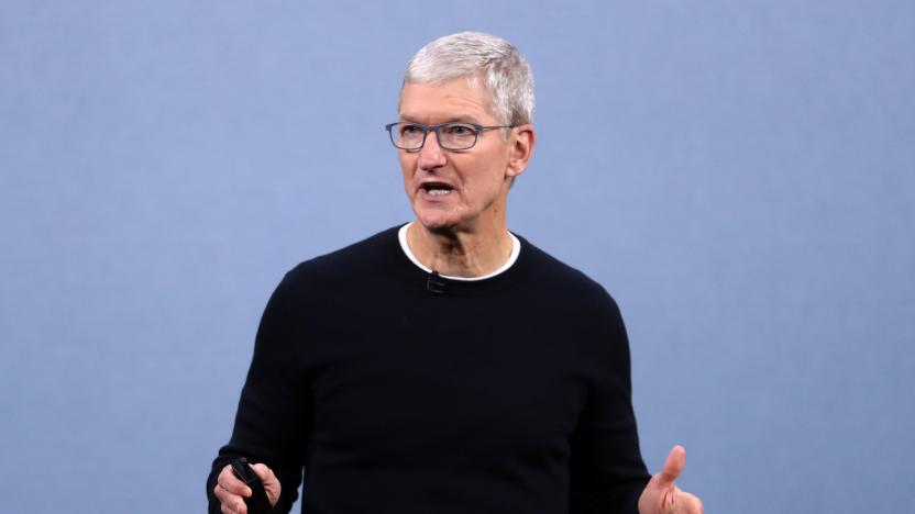 CUPERTINO, CALIFORNIA - SEPTEMBER 10: Apple CEO Tim Cook delivers the keynote address during a special event on September 10, 2019 in the Steve Jobs Theater on Apple's Cupertino, California campus. Apple unveiled several new products including an iPhone 11, iPhone 11 Pro, Apple Watch Series 5 and seventh-generation iPad.  (Photo by Justin Sullivan/Getty Images)