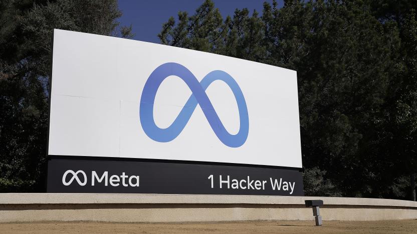 FILE - Facebook's Meta logo sign is seen at the company headquarters in Menlo Park, Calif., on, Oct. 28, 2021. Anyone in the U.S. who has had a Facebook account at any time since May 24, 2007, can now apply for their share of a $725 million privacy settlement that parent company Meta has agreed to pay. Meta is paying to settle a lawsuit alleging the world’s largest social media platform allowed millions of its users’ personal information to be fed to Cambridge Analytica, a firm that supported Donald Trump’s 2016 presidential campaign. (AP Photo/Tony Avelar, File)