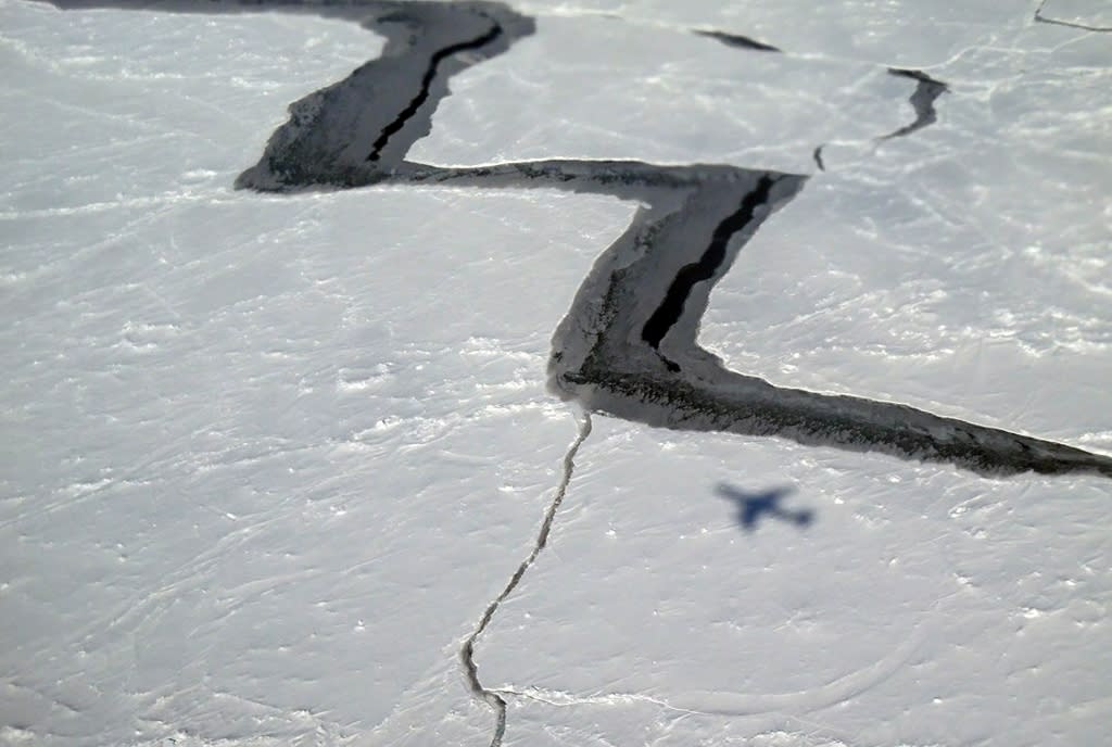 antarctic ice shelf breaking off