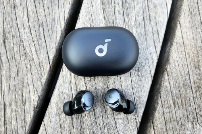 The Anker Soundcore Space A40 wireless earbuds.