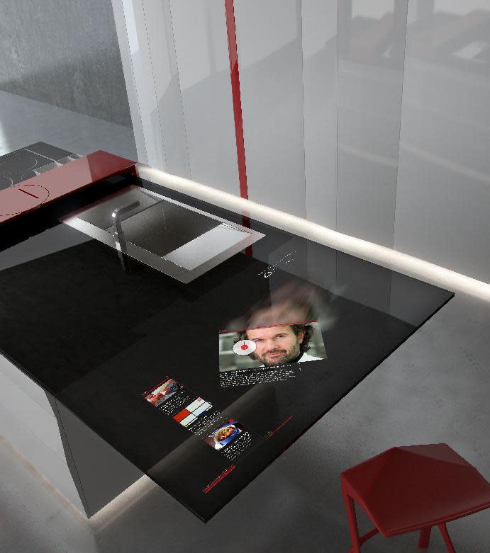 Kitchen Countertop Doubles As Computer Screen At Milan Design Week