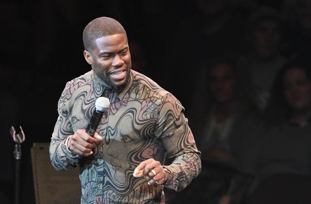 UNCASVILLE, CT - OCTOBER 14:  Headliner Kevin Hart performs stand-up comedy at Mohegan Sun as part of the 20th Anniversary Comedy All-Star Gala event at Mohegan Sun on October 14, 2016 in Uncasville, Connecticut.  (Photo by Dimitrios Kambouris/Getty Images for Mohegan Sun)