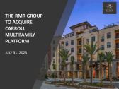 The RMR Group to Acquire CARROLL Multifamily Platform