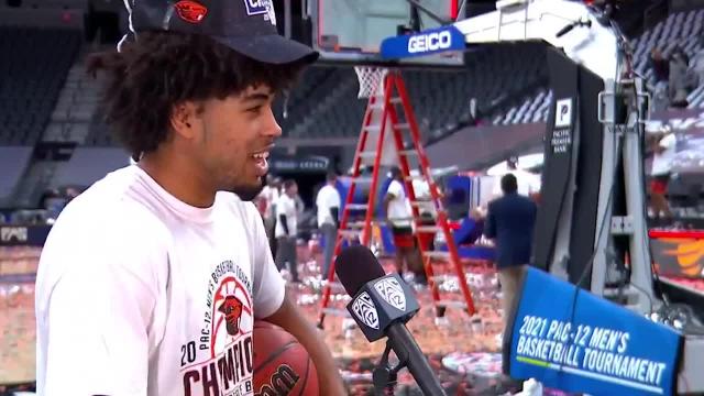 Oregon State's Ethan Thompson on punching a ticket to the 2021 NCAA Tournament: 'Best feeling ever'