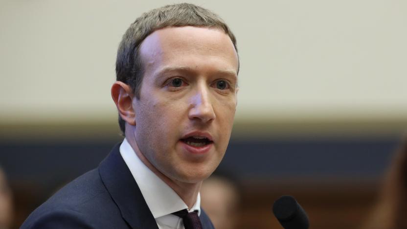 WASHINGTON, DC - OCTOBER 23: Facebook co-founder and CEO Mark Zuckerberg testifies before the House Financial Services Committee in the Rayburn House Office Building on Capitol Hill October 23, 2019 in Washington, DC. Zuckerberg testified about Facebook's proposed cryptocurrency Libra, how his company will handle false and misleading information by political leaders during the 2020 campaign and how it handles its users’ data and privacy. (Photo by Chip Somodevilla/Getty Images)