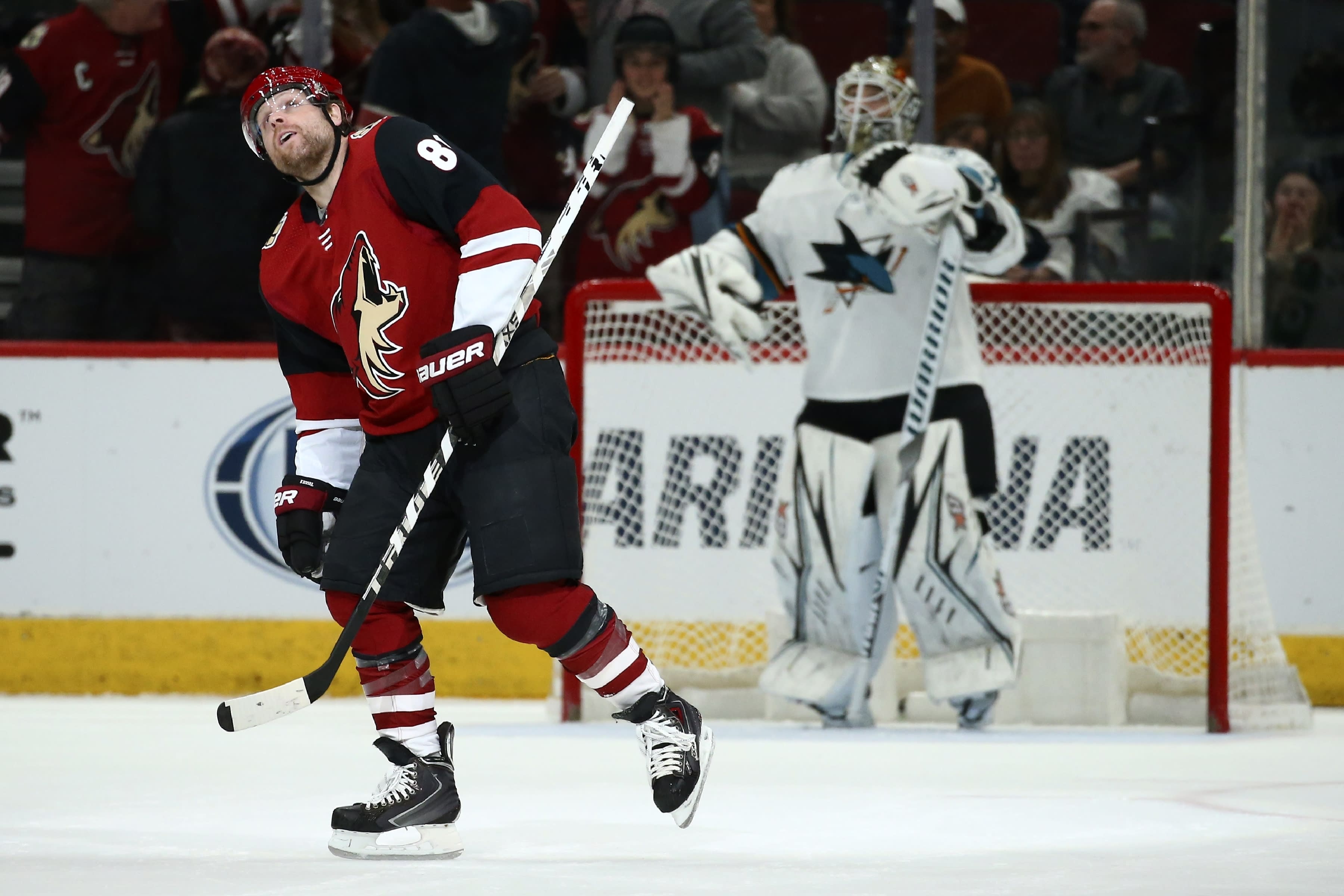 nhl coyotes on scoreboard