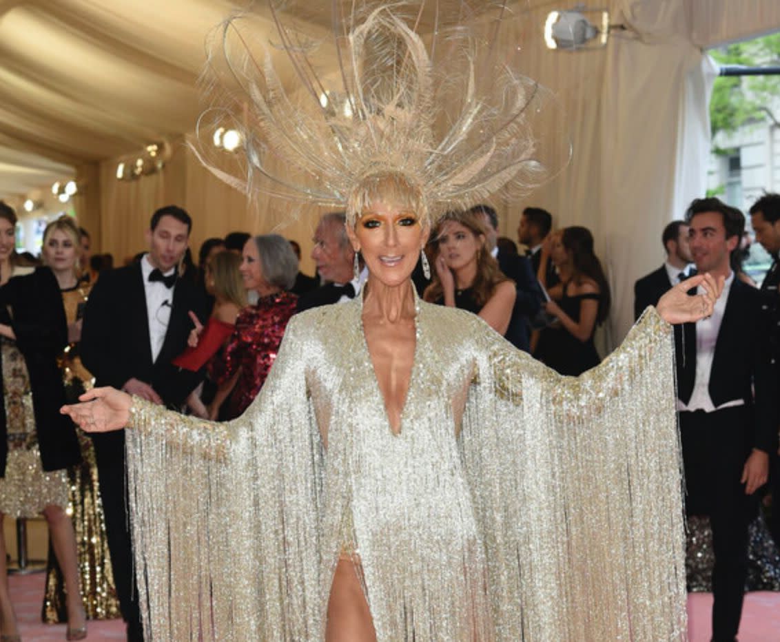 Celine Dion 51 Flaunts Long Legs At The Met Gala 2019