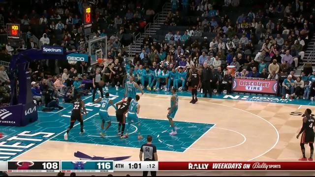 Tyler Herro with a 3-pointer vs the Charlotte Hornets