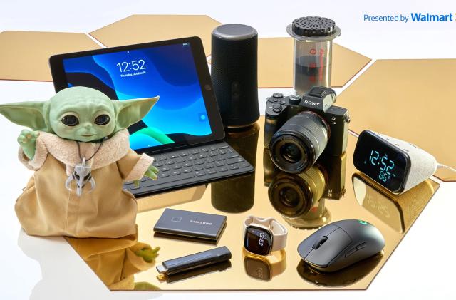 The Engadget 2020 Holiday Gift Guide and various technology gear.