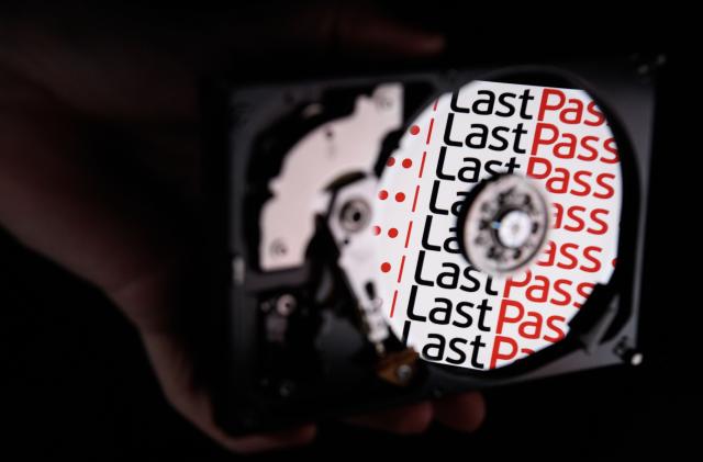 LONDON, ENGLAND - AUGUST 09:  In this photo illustration, the logo for online password manager service "LastPass" is reflected on the internal discs of a hard drive on August 09, 2017 in London, England. With so many aspects of life requiring passwords and login information, password managers are becoming increasingly popular among consumers and businesses.  (Photo by Leon Neal/Getty Images)