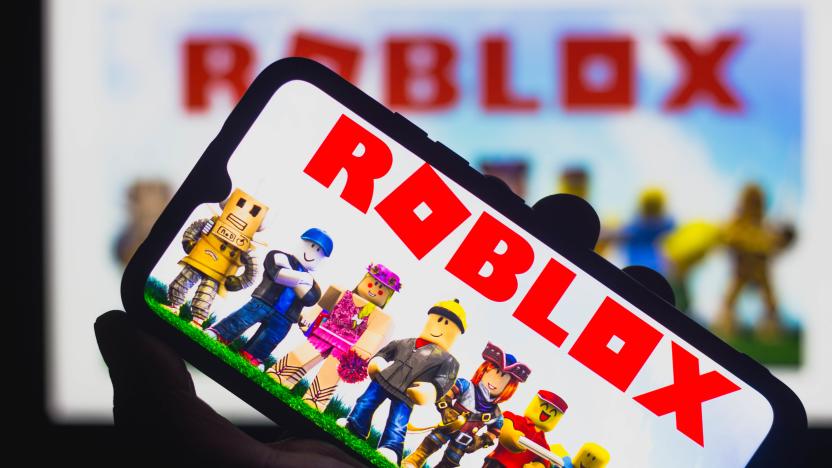 BRAZIL - 2021/03/30: In this photo illustration Roblox logo seen displayed on a smartphone. Roblox is a multiplayer online game and video game creation system. (Photo Illustration by Rafael Henrique/SOPA Images/LightRocket via Getty Images)