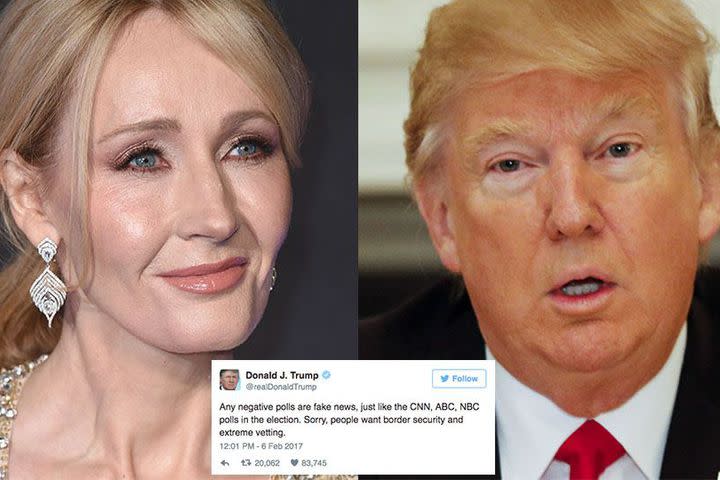 J.K. Rowling and Ricky Gervais join forces to shut down Donald Trump