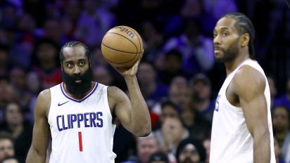 Getty Images - PHILADELPHIA, PENNSYLVANIA - MARCH 27: James Harden #1 of the LA Clippers looks on during the second quarter against the Philadelphia 76ers at the Wells Fargo Center on March 27, 2024 in Philadelphia, Pennsylvania. NOTE TO USER: User expressly acknowledges and agrees that, by downloading and or using this photograph, User is consenting to the terms and conditions of the Getty Images License Agreement. (Photo by Tim Nwachukwu/Getty Images)