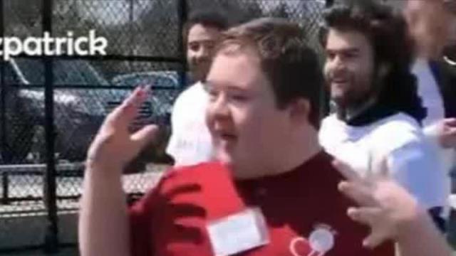 A baseball player with Down syndrome broke out some awesome dace moves after a home run