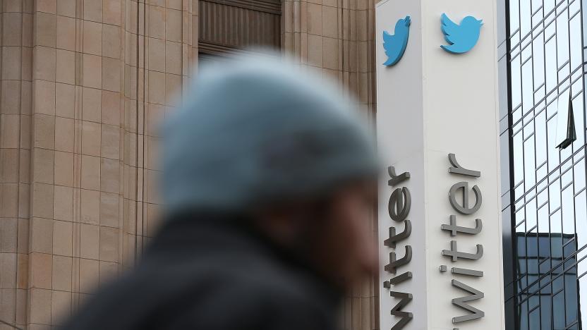 SAN FRANCISCO, CA - FEBRUARY 05:  A sign is posted on the exterior of the Twitter headquarters on February 5, 2014 in San Francisco, California.  Twitter reported fourth quarter revenue of $242.7 million, beating analysts expectations $217.82 million in revenue in their first quarterly report. (Photo by Justin Sullivan/Getty Images)