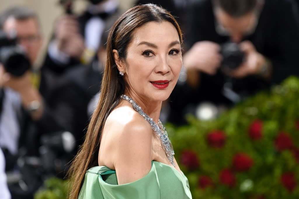 Michelle Yeoh Goes Green in Sustainable Silk Gown, Diamonds and Hidden