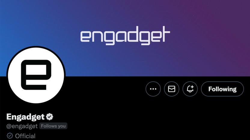 Twitter 'Official' verified checkmark on Engadget profile