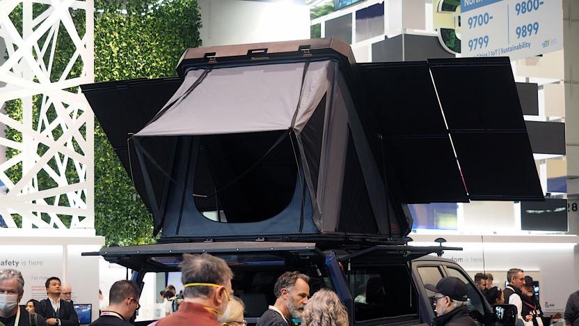 Image of Jackery's Rooftop Solar Tent from the tent entrance