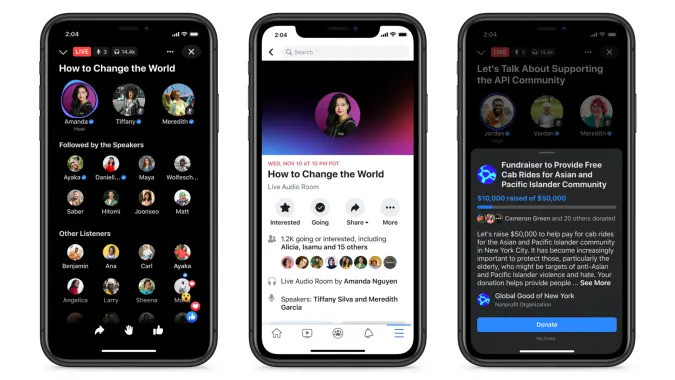 Facebook launches its Clubhouse clone and podcast streaming