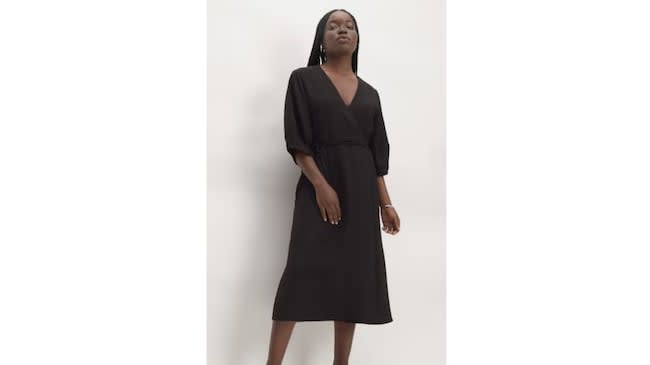 The Satin V-Neck Maxi Dress Black – Everlane