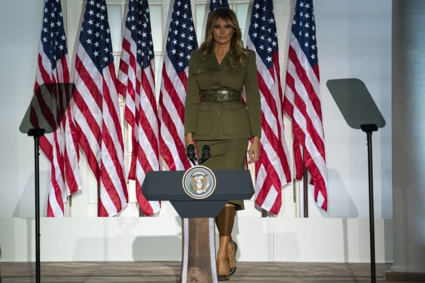 Melania Trump offers sympathy to COVID victims, tries to soften husband’s image