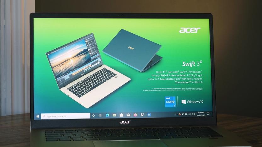 Acer's Swift 3X, the first laptop to pack Intel's Xe Max graphics.