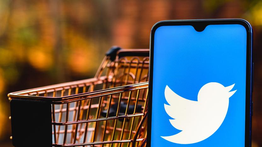 BRAZIL - 2021/09/01: In this photo illustration, a Twitter logo seen displayed on a smartphone along with a shopping cart. (Photo Illustration by Rafael Henrique/SOPA Images/LightRocket via Getty Images)