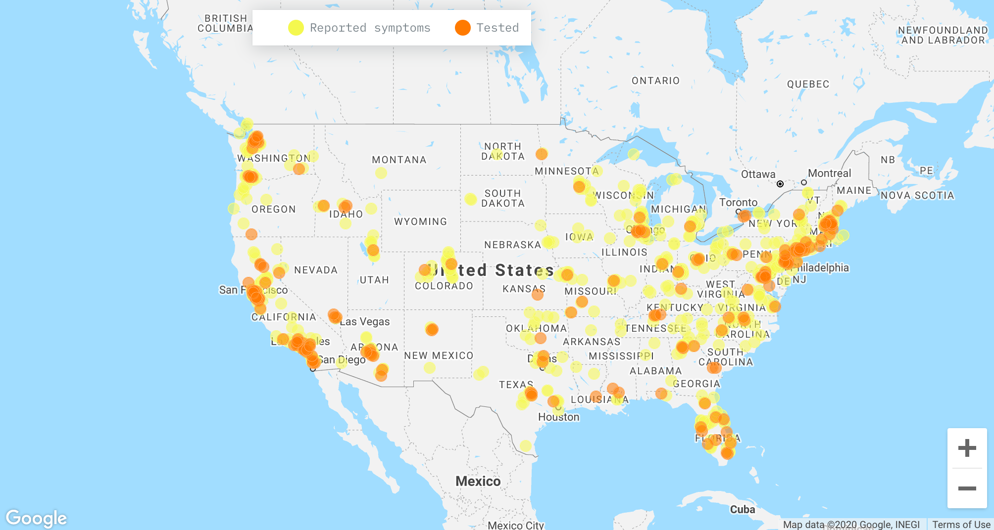 New crowdsourced COVID-19 symptom map could build a more ...