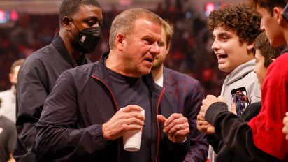 Getty Images - HOUSTON, TEXAS - OCTOBER 22: Owner Tilman Fertitta of the Houston Rockets greets fans after the game against the Oklahoma City Thunder at Toyota Center on October 22, 2021 in Houston, Texas.  NOTE TO USER: User expressly acknowledges and agrees that, by downloading and or using this photograph, User is consenting to the terms and conditions of the Getty Images License Agreement. (Photo by Tim Warner/Getty Images)