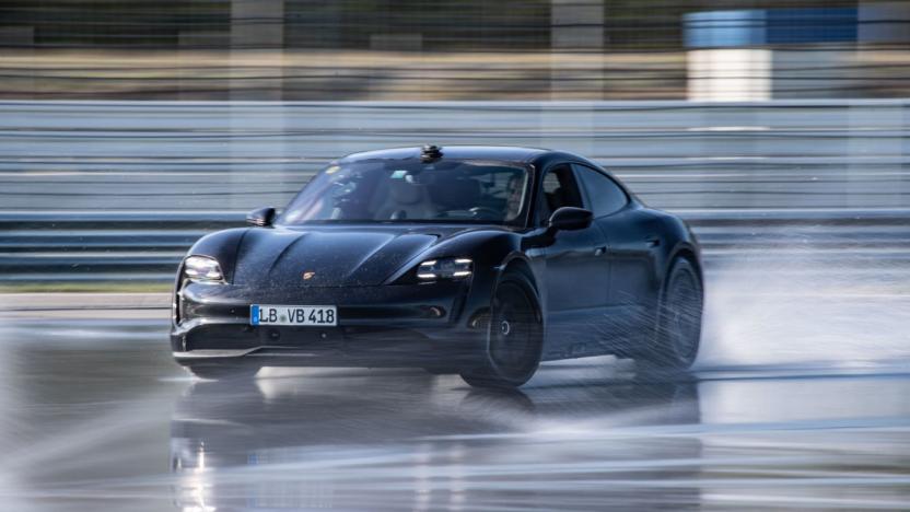 Watch a Porsche Taycan break the Guinness record for an EV drift