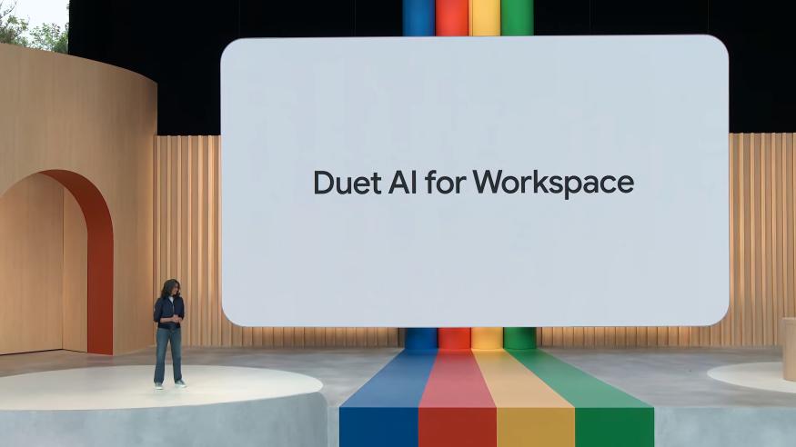 Aparna Pappu at Google I/O demoing Duet AI for Workspace