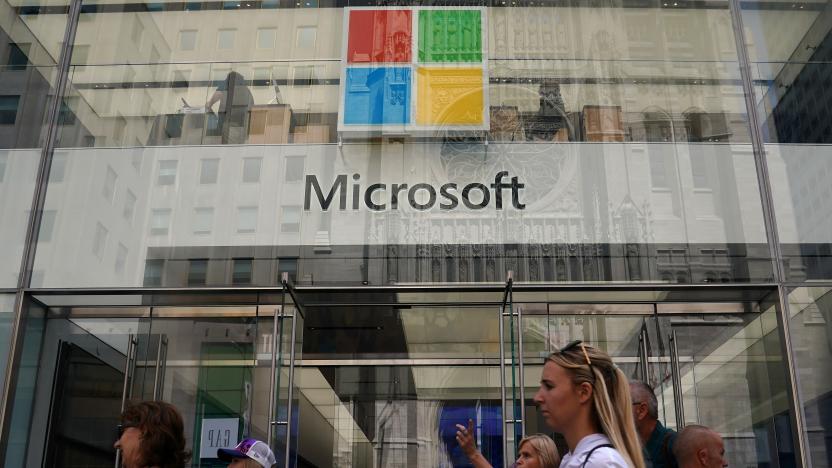 A Microsoft store is pictured in New York City, New York, U.S., August 21, 2018. REUTERS/Carlo Allegri