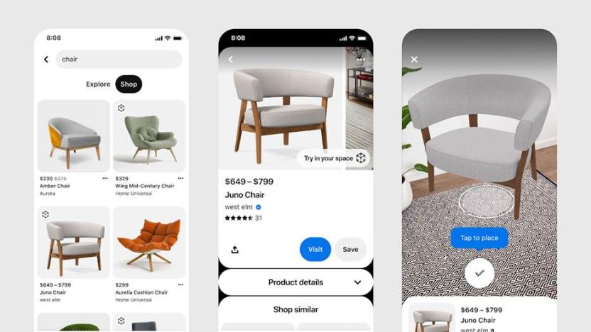 Pinterest wants you to "try on" furniture in AR.